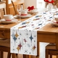 thumbnail image 5 of Blue Red Diamond Table Runner - 72 Inch Long Modern Geometric Middle Century Cotton and Linen Blended Dress Scarves Farmhouse Table Runner for Kitchen Dining, Coffee Table, 13" x 72", 5 of 8