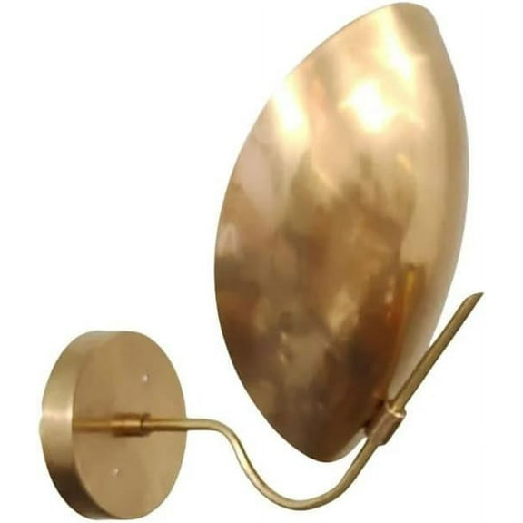 1 Light Curved Shades Handmade Vintage Wall Mid Century Modern Raw Brass Sputnik Chandelier Light Fixture Design by The Lighting Wizard (Polished Brass, E26 110-120 Volts)