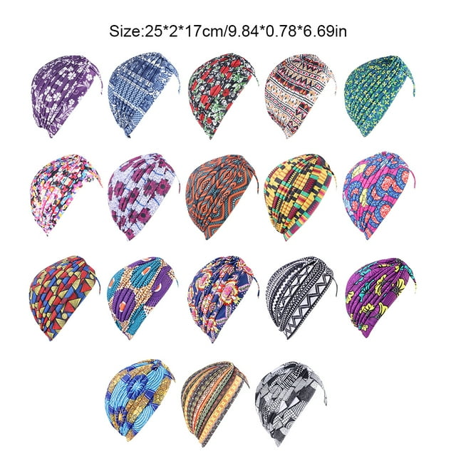 Turban Caps Multipurpose Pleated Supple to Touch Woman Accessories Sleep Hats Simple Design Breathable Polyester Women Hat Heart Pattern