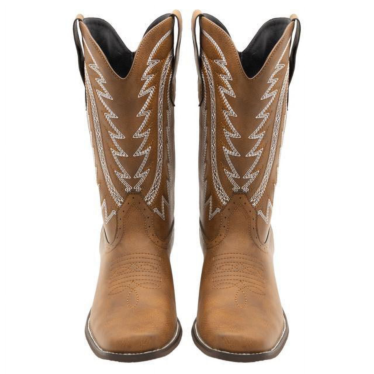 Searchers SC200917BRM Brown Cowboy Boots for Men Square Toe