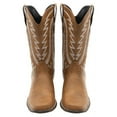 thumbnail image 2 of Searchers SC200917BRM Brown Cowboy Boots for Men Square Toe Embroidered Western Boot - Medium, 2 of 7