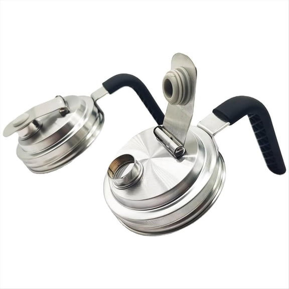 Quaqdae 2Pc Stainless Steel Wide Mouth Mason Jar Flip Prouting Spout Lids with Handle for Jars