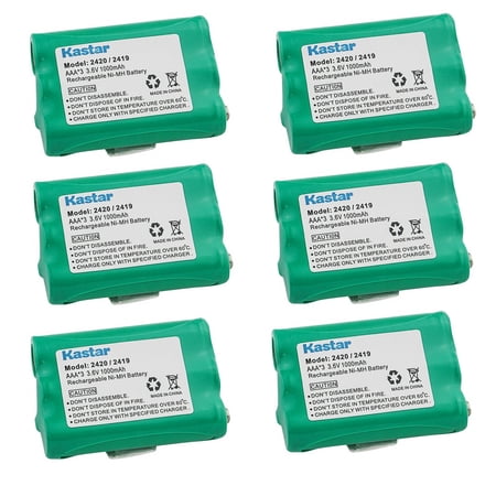 Kastar 6-Pack Battery Replacement for Olympia CDP24106 CDP24200 CDP24201 CDP24206 CDP24406 CDP24999 RAY2419 RAY-2419 Sanyo CLT-D6620 CLT-D6622 CLTD6620 CLTD6622