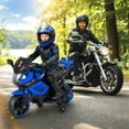 thumbnail image 4 of Costway 6V Kids Motorcycle with Music, Horn, Detachable Training Wheels & LED Headlights Navy, 4 of 10