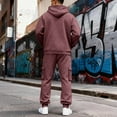 thumbnail image 6 of Hearthz Sweatsuits Men 2 Piece Outfit Zip Up Fleece Hoodies and Cargo Sweatpants Set Winter Sweatsuit Outfits, 6 of 10