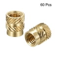 thumbnail image 3 of Uxcell Knurled Insert Nut M5 x 8mm L x 7mm OD Female Thread Brass Embedding Nut 60 Pack, 3 of 5