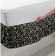 thumbnail image 2 of Leaves Bed Skirt, Simplistic Arrangement Greyscale Background Creative Country Style Foliage, Elastic Bedskirt Dust Ruffle Wrap Around for Bedding Decor, 4 Sizes, Grey Yellow Orange, by Ambesonne, 2 of 2