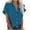 Blue, variant on fartey Womens Button Down Shirts Rolled up Short Sleeve Lapel Cardigan Blouses with Pocket Loose Solid Color Summer Tops