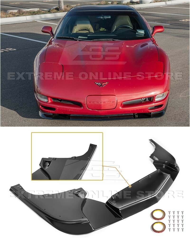 For 1997-2004 Corvette C5 ZR1 Style Front Bumper Lip Chin Splitter Unpaint Black
