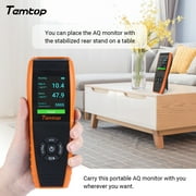 Temtop Air Quality Monitor LKC-1000S+ 2nd PM2.5 PM10 Formaldehyde Temperature and Humidity TVOC AQI Tester Indoor Outdoor Air Pollution Detector w/ Data Export