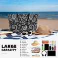 thumbnail image 4 of Large Beach Bags Water-resistant Sandproof - Black White Indian Paisley Cute Beach Tote Bags for Women with Zipper, 4 of 6