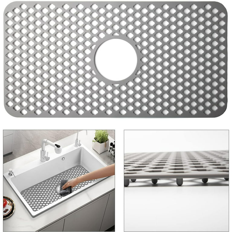 Silicone Kitchen Sink Protector Mat Folding Heat Non Slip Kitchen Sink Mats！