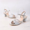 thumbnail image 6 of Byworldtasic Chunky Heels for Women Wedding Fashion Sparkly Dressy Shoes Open Toe Ankle Strap Heeled Sandal for Prom Party, 6 of 9