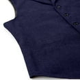 thumbnail image 5 of ZCFZJW Men's Herringbone Tweed Suit Vest Casual Notch Lapel V Neck Wool Blend Waistcoat Western Classic Fit Mens Vest Navy XL, 5 of 5