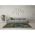 thumbnail image 3 of Ahgly Company Indoor Square Oriental Light Blue Modern Area Rugs, 6' Square, 3 of 4
