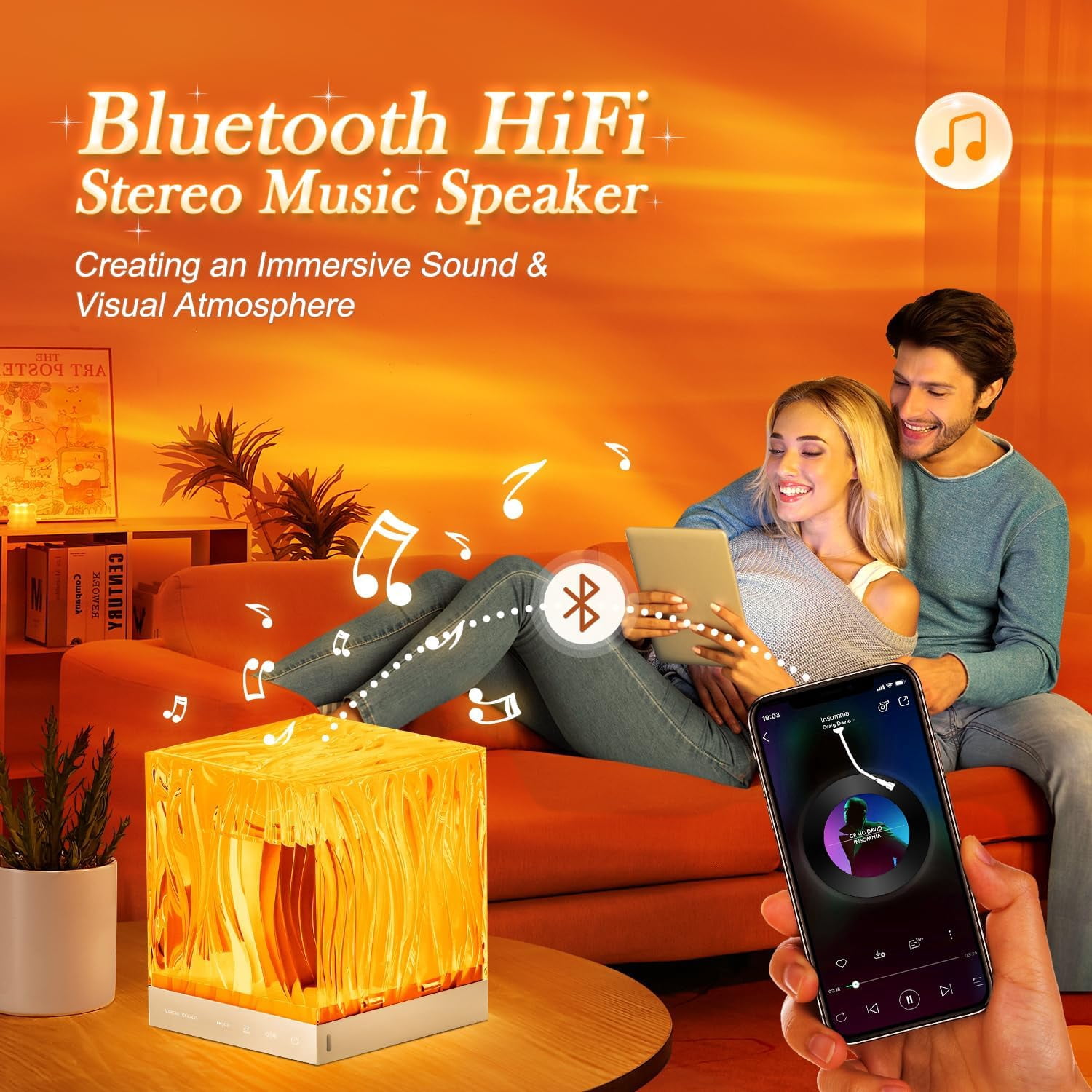 Shower Lamp Shower Lights White Noise Sound Machine for Sleep Adults, Bluetooth+15 White Noise Machine Baby Sound Machine Baby, 18 Colors Shower Light Party Lights Indoor, Remote Warm Light Lamp