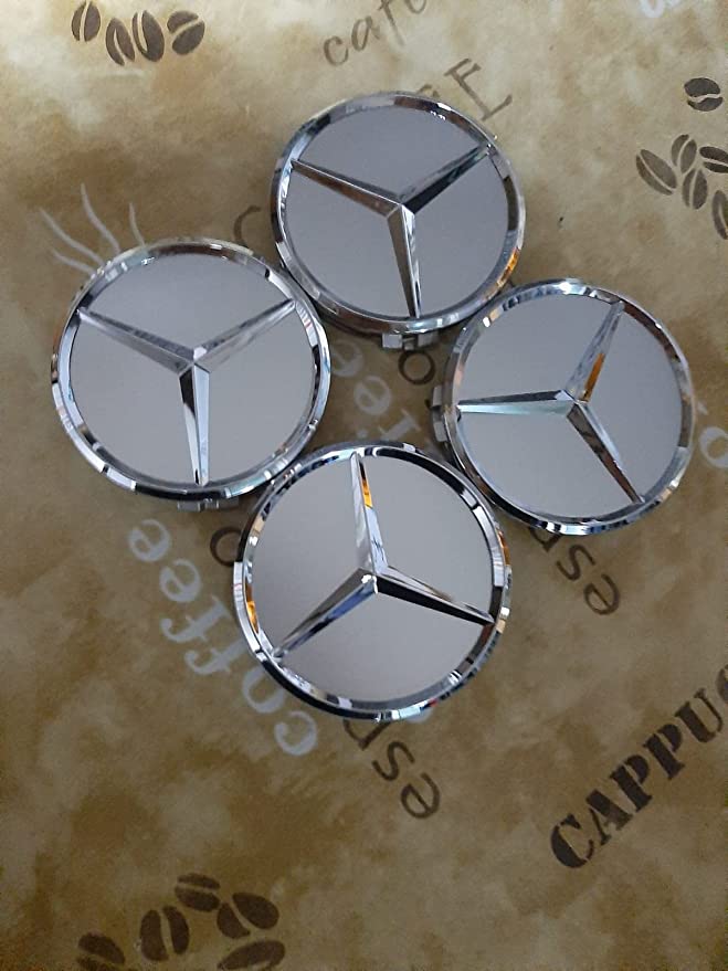 Cache-moyeu Central Mercedes-Benz Original – Noir Brillant, Diamètre 75 Mm – Compatible Nombreuses Classes