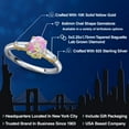 thumbnail image 2 of Gem Stone King 925 Silver and 10K Yellow Gold Simulated Pink Opal and Lab Grown Diamond Engagement Ring for Women | 1.35 Cttw | Oval Cabochon 8X6MM | Gemstone October Birthstone | Size 8, 2 of 6