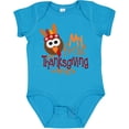 thumbnail image 3 of Inktastic My 1st Thanksgiving Cute Turkey with Feathers Boys or Girls Baby Bodysuit, 3 of 5