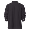 thumbnail image 6 of Qwertyu Mens Linen Dress Shirts Long Sleeve Dress Shirts Plus Size Casual Linen Shirts for Men Button Down Shirt Black 4XL, 6 of 7