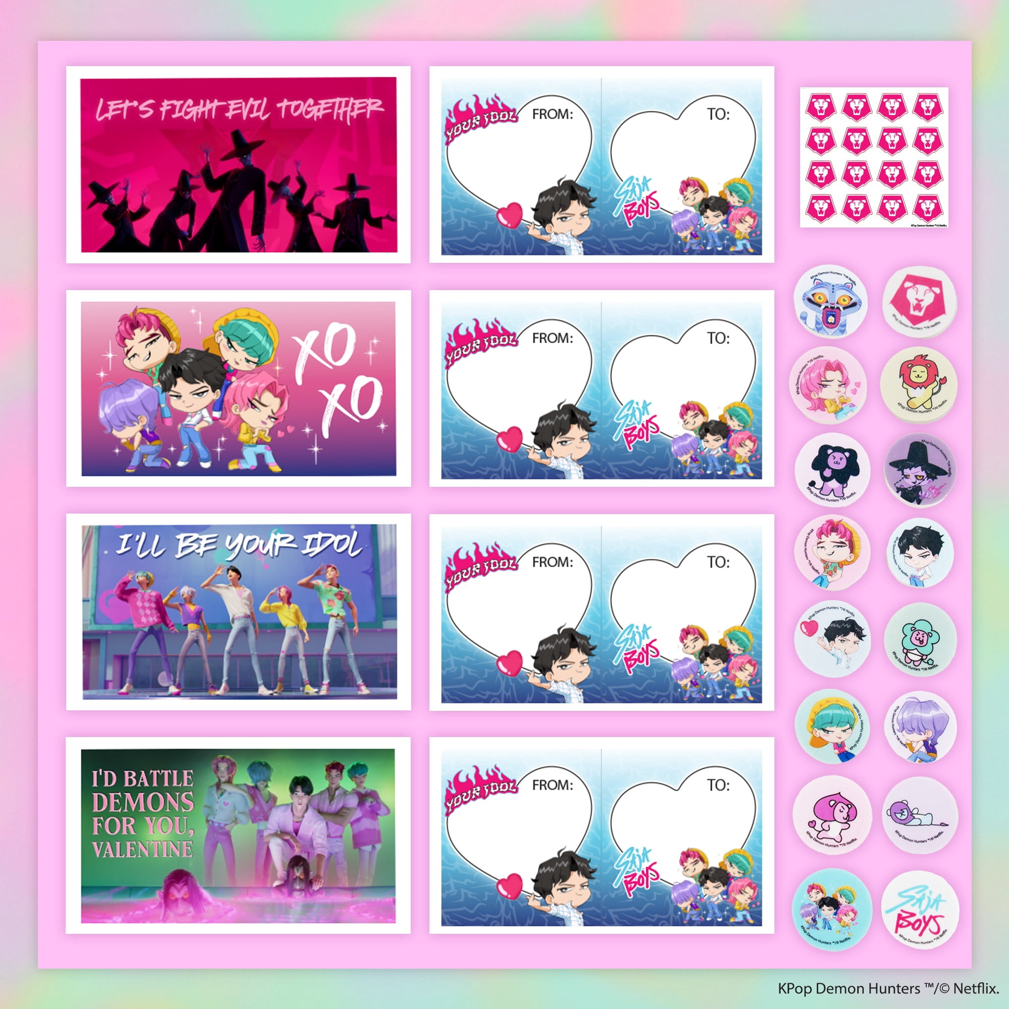 Netflix KPop Demon Hunters™ Valentine Exchange Cards — Saja Boys Edition