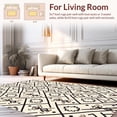thumbnail image 2 of ODIKA 6'x9' Machine Washable Non-Slip Area Rug, Interlocking Diamonds Updated Long High Traffic Rug with Pad, Beige, 383906, 2 of 8