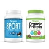 Orgain - Organic Vegan, Non-GMO Plant Based Protein Powder - Creamy Chocolate Fudge (2.03 LB) + Sports Protein Powder - Chocolate (2.01 LB)
