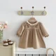 thumbnail image 3 of Vestido coreano de primavera para niñas de 0 a 4 años, vestido elegante de princesa con solapa y cuello de encaje para niños, ropa de exterior bordada con flores para niñas, 3 of 6