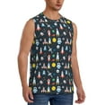 thumbnail image 2 of Bixox Men's Rocket Space Printed Shirt Sleeveless Fitness Tank Top-Small, 2 of 5