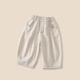 thumbnail image 2 of CONROSES Kids Boys Casual Pants Wide Leg Baggy Pant for Child Solid Elastic Waist Cozy Jogger Trousers with Pockets, 2 of 6