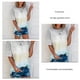thumbnail image 5 of Camiseta de manga corta para mujer, cuello redondo, teñido anudado, estampado degradado, camiseta informal de manga corta a la moda, gris L, 5 of 6