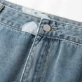 thumbnail image 6 of Women Distressed Denim Cargo Skirt Mini Y2K Flap Pockets Skirts Slim Fit Jean Skirt Blue L, 6 of 7
