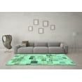 thumbnail image 3 of Ahgly Company Machine Washable Indoor Rectangle Abstract Turquoise Blue Modern Area Rugs, 5' x 7', 3 of 4