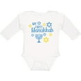 thumbnail image 3 of Inktastic My 1st Hanukkah with Menorah and Stars of David Boys or Girls Long Sleeve Baby Bodysuit, 3 of 5