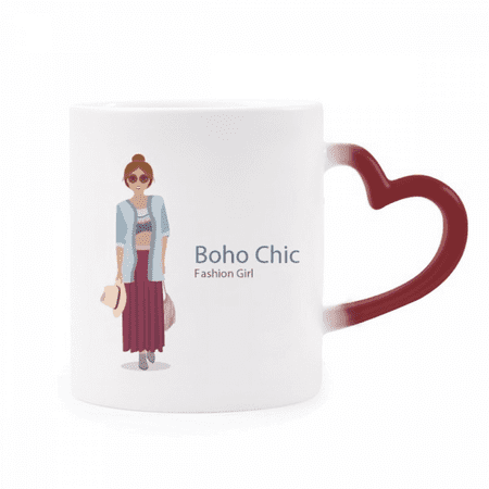 

Bohe a wind Fashion Cartoom Heat Sensitive Mug Red Color Changing Stoneware Cup