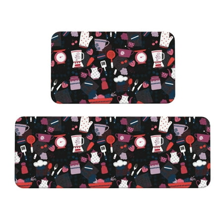 

Kitchen Floor Mat 2 Sets Of Anti-Fouling Absorbent Quick-Drying Floor Mat For Kitchen Door Mat Laundry Room Restaurant Office Farm Seamless Kitchen Wallpaper Design