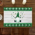thumbnail image 4 of St. Patrick''s Day Gnomes Clover Placemats Set of 6, Irish Green Buffalo Check Plaid Clover Cotton Linen Heat Resistant Table Mats Washable Spring Holidays Decorations For Kitchen Dining Table, 4 of 5