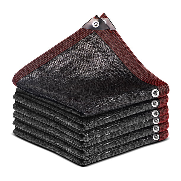 1 red de sombra negra con 8 agujas de sombra, 80 % reforzada, gruesa, resistente al viento, para invernadero, con ojales para cubierta vegetal, invernadero, jardín o pérgola (3 m x 5 m)
