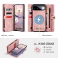 thumbnail image 4 of CaseMe Leather Case for Google Pixel 11 / 11 Pro,2 in 1 Detachable Wallet Case with 8-Card Holder Zipper Bills Slot,Magnetic Shockproof Flip Leather Cover Zipper Pocket Phone Cases,Pink, 4 of 10