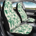 thumbnail image 4 of XYZCANDO Breathable Front Car Seat Covers featuring Green Cactus Pattern - Durable Waterproof Protection for All Seasons, 4 of 10