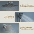 thumbnail image 5 of Boyel Living 12 inch Ceiling Mounted Rain Shower System 3 Function Thermostatic Shower System with Wall Mount 6 inch Regular Shower Head,Brushed Nickel, 5 of 8