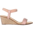 thumbnail image 4 of Womens A35 Gillee Ankle Strap Wedge Sandals, Dusty Rose Snake, 8 US, 4 of 6