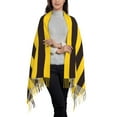 thumbnail image 2 of Rateoe Bee Stripe Women's Traditional Scarf Wrap Tassel Shawl Fringes Neck Head Shawl Retro Scarf, 2 of 8