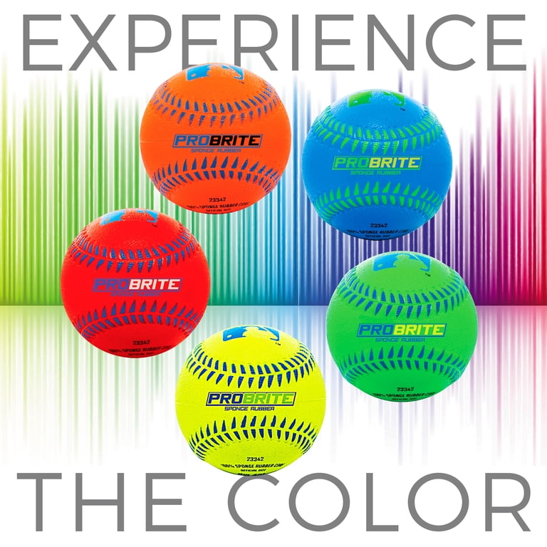 4 pack) Franklin Sports Pro-Brite Neon Rubber Teeball, Assorted