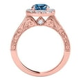 thumbnail image 4 of Mauli Jewels Engagement Rings for Women 1.50 Carat Halo Blue Diamond Engagement Wedding Ring 4 Prong-Setting 14k Solid Rose Gold, 4 of 7