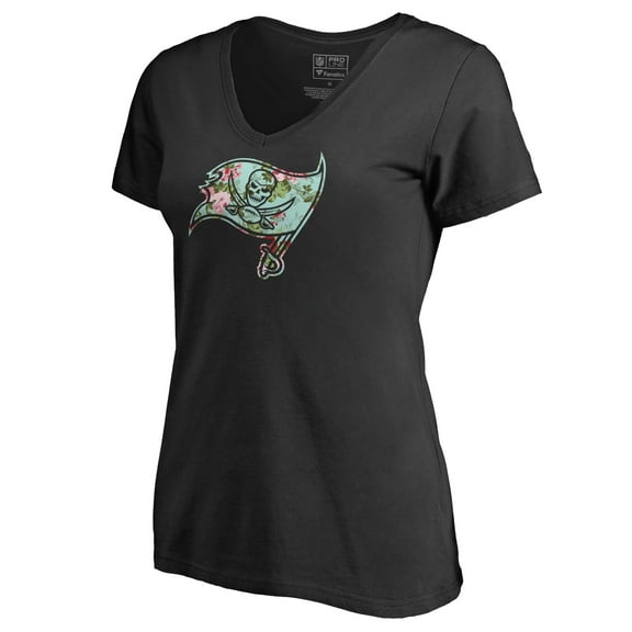 Women's Black Tampa Bay Buccaneers Lovely V-Neck T-Shirt