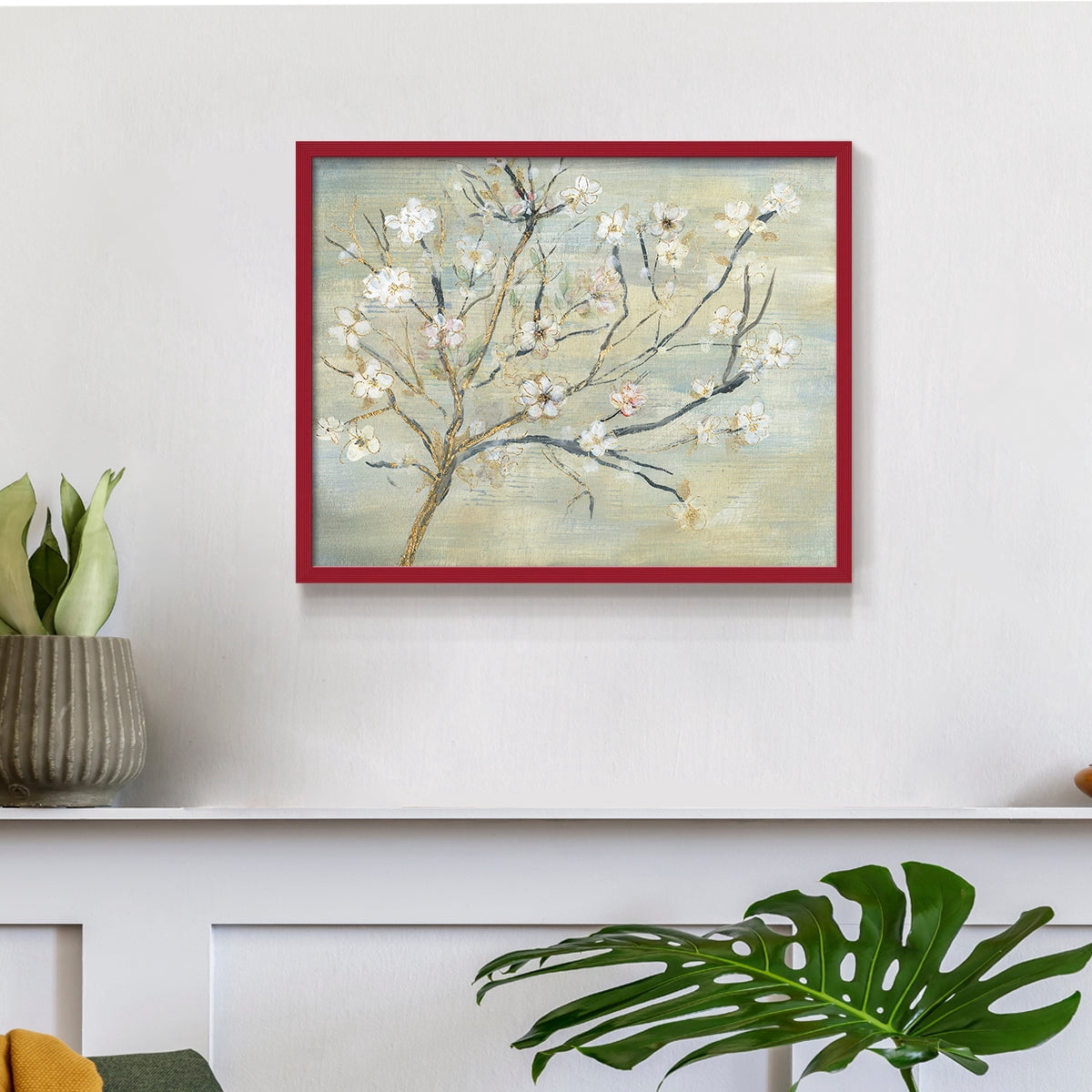 Blossoms & Spring Rain by Susan Jill - Restickable Framed Giclée Print