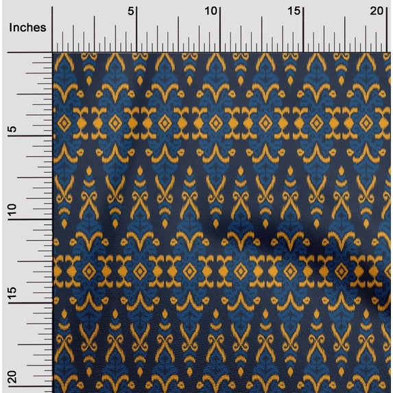 oneOone Cotton Poplin Fabric Swirl Ikat Print Fabric By Yard 56 Inch Wide