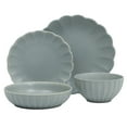 thumbnail image 3 of Gibson Elite Malibu Shore 16 Piece Scallop Stoneware Reactive Glaze (Service for 4) Ceramic Plates and Bowls Dinnerware Set - Blue, 3 of 12