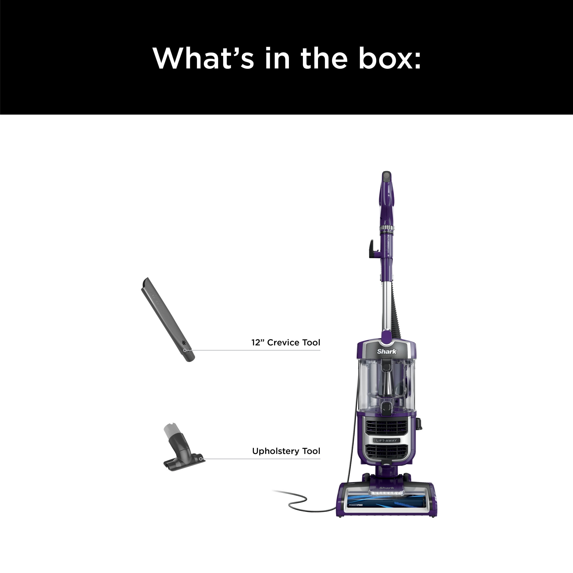 Shark Lift-Away Upright Vacuum, with Powerfins and Self-Cleaning Brushroll, Eggplant ZD201